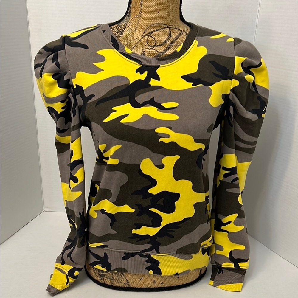 PAM & GELA CAMO CREWNECK SWEATSHIRT P